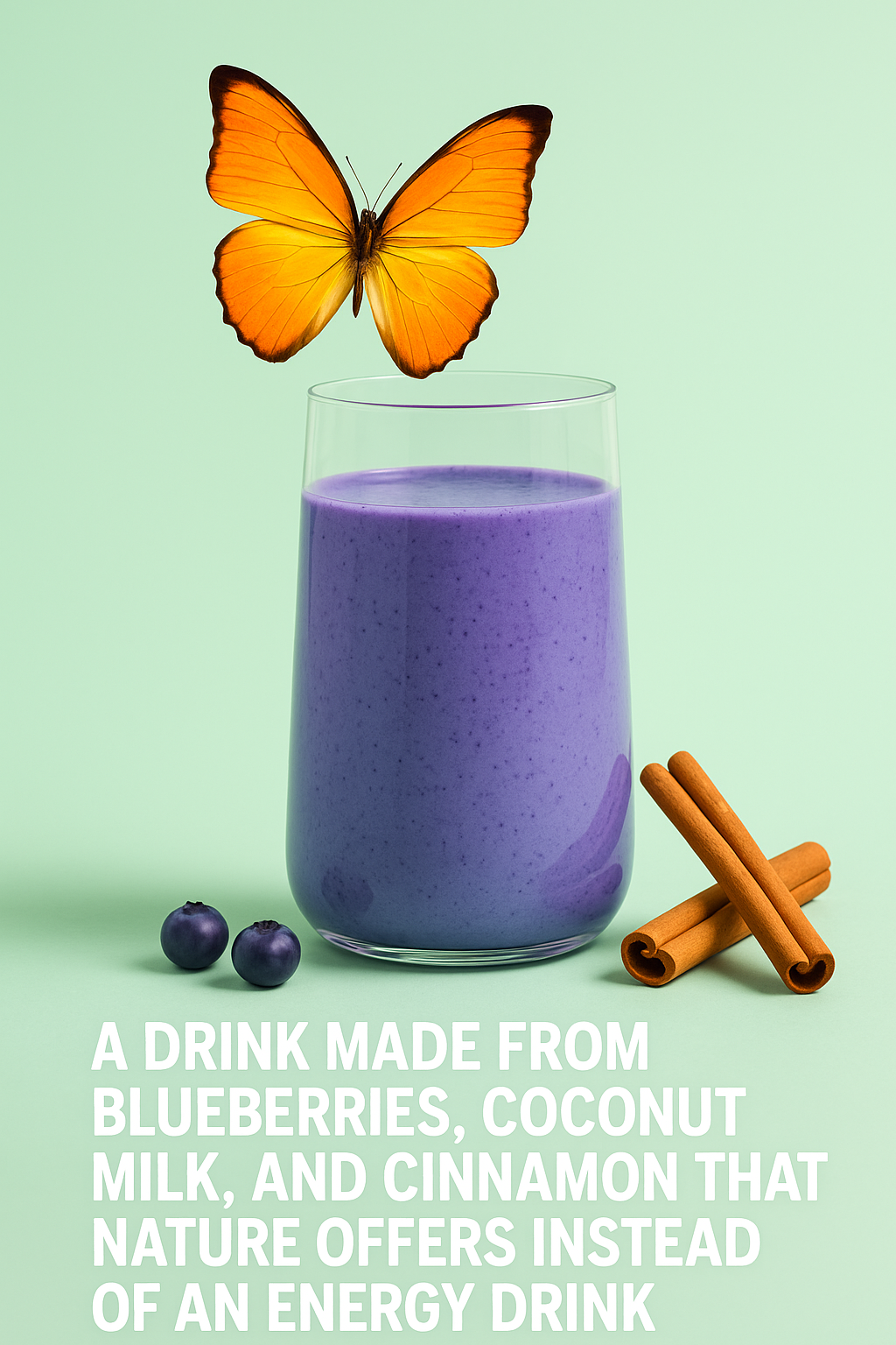 When energy drops: a drink made from blueberries, coconut milk, and cinnamon that nature offers instead of an energy drink