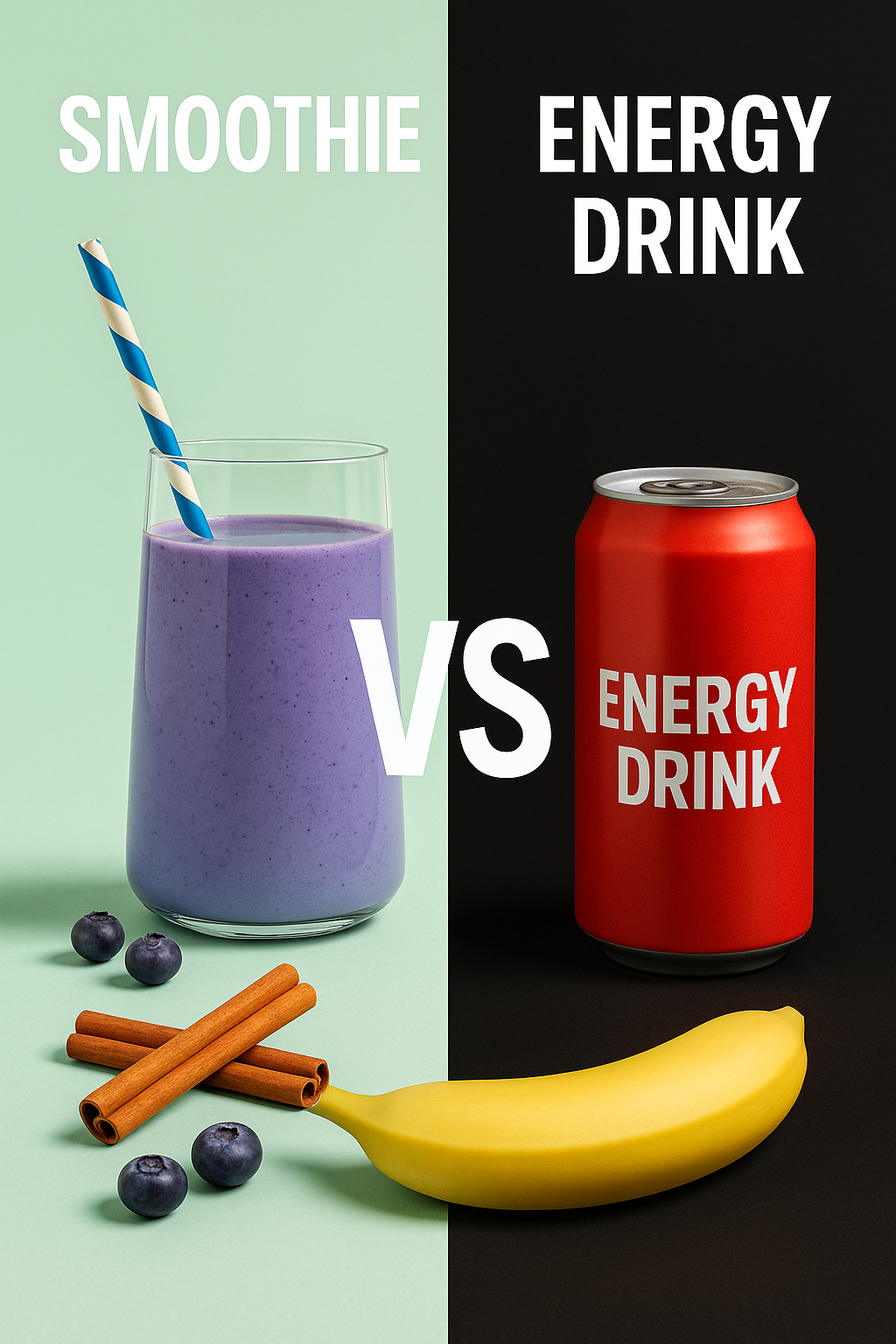 When energy drops: a drink made from blueberries, coconut milk, and cinnamon that nature offers instead of an energy drink