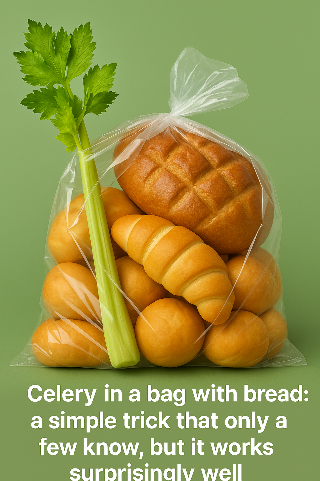 Celery in a bag with bread: a simple trick that only a few know, but it works surprisingly well