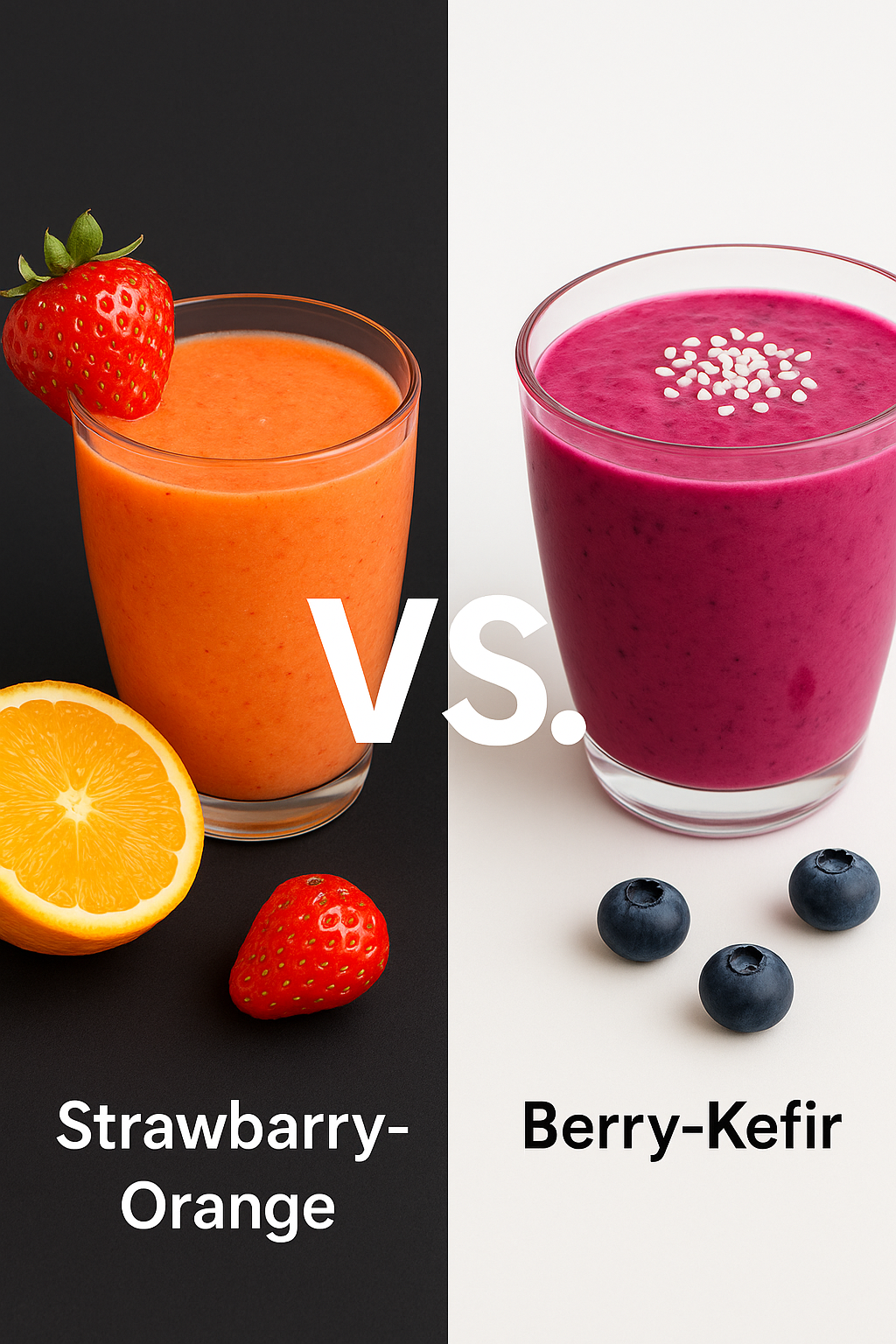 A smoothie recipe called the elixir of youth: berries, kefir, and lemon in a glass of energy