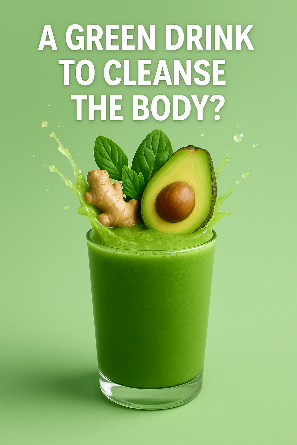 Green drink with spinach, ginger, and avocado: a recipe to support body cleansing